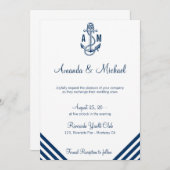 Nautical Wedding Einladungskarte Einladung (Vorne/Hinten)