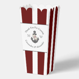 Nautical Wedding Floral Anchor Maroon Burgundy Red Geschenkschachtel