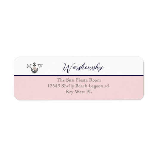 Nautical Wedding Floral Anchor Pink und Marine (Vorne)