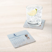 Nautical Wedding Foto Kalender Save the Date Rechteckiger Pappuntersetzer (Vor Ort)