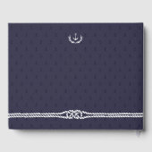 Nautical Wedding Gästebuch mit blauen Ankern (Rückseite)
