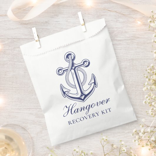 Nautical Wedding Hangover Kit Navy Blue Anchor Geschenktütchen (Ausgeschnitten)