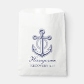 Nautical Wedding Hangover Kit Navy Blue Anchor Geschenktütchen (Vorderseite)