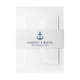 Nautical Wedding Invitation Bly Band / Navy