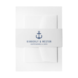 Nautical Wedding Invitation Bly Band / Navy