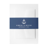 Nautical Wedding Invitation Bly Band / Navy (Vorderseite Beispiel)