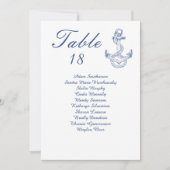 Nautical Wedding Marine Blue Anker Tischnummer (Vorderseite)