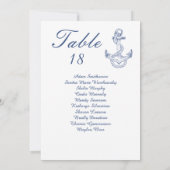 Nautical Wedding Marine Blue Anker Tischnummer (Rückseite)