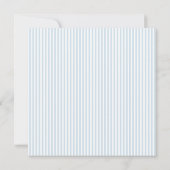 Nautical Wedding Monogram Blue Stripe Dankeskarte (Rückseite)