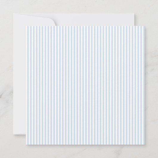 Nautical Wedding Monogram Blue Stripe Dankeskarte (Rückseite)