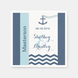Nautical Wedding Paper Napkins Serviette