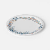 Nautical Wedding Seashell Wreath Pappteller (Schrägansicht)
