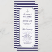Nautical Wedding Silver Custom Program Rack Cards Programm (Vorne/Hinten)