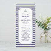 Nautical Wedding Silver Custom Program Rack Cards Programm (Stehend Vorderseite)