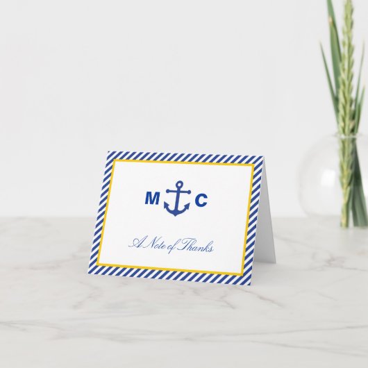 Nautical Wedding Thank You Card Dankeskarte (Vorderseite)