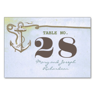 Nautical Wedding Tischnummer Card
