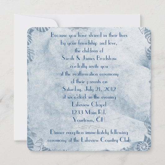 Nautical Wedding Vow Renewal Einladung (Rückseite)
