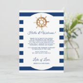 Nautical Wedding Welcome Letter - Flugkarte Einladung (Stehend Vorderseite)