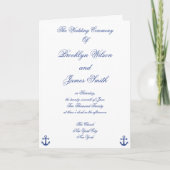 Nautical Wedding Zeremony Programs Programm (Vorderseite)