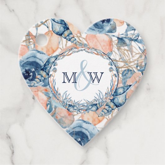 Nautical Wedtical Beach Muschel Blume Geschenkanhänger (Vorderseite)