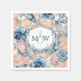 Nautical Wedtical Beach Muschel Blume Serviette