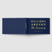 Nautical Welcome Aboard Add Name Boat Gästebuch (Voll)