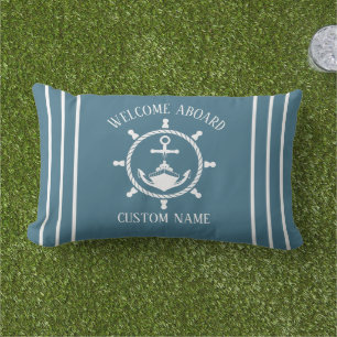 Nautical Welcome Kapitän Anker Blaue Marine Kissen Für Draußen