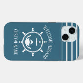 Nautical Welcome Kapitän Anker Marine Blue Case-Mate iPhone Hülle (Rückseite (Horizontal))