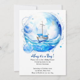 Nautical Welcome Party: Boy Baby Shower Einladung