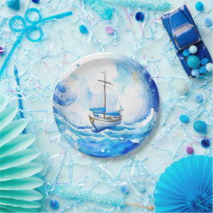 Nautical Welcome Party: Boy Baby Shower Pappteller