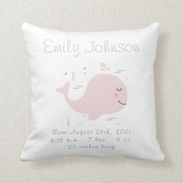 Nautical Whale Baby Birne Ankündigung Pillow Kissen