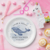 Nautical Whale Baby Shower Paper Plate Pappteller (Party)