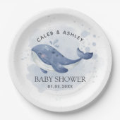 Nautical Whale Baby Shower Paper Plate Pappteller (Vorderseite)