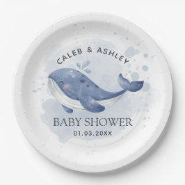 Nautical Whale Baby Shower Paper Plate Pappteller