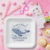 Nautical Whale Baby Shower Paper Plate Pappteller (Party)