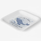 Nautical Whale Baby Shower Paper Plate Pappteller (Gewinkelt)