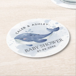 Nautical Whale Baby ShowUntersetzer Runder Pappuntersetzer