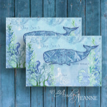 Nautical Whale Beach Seepferd Blue Minze Decoupage