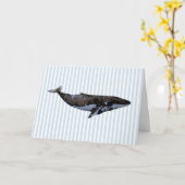 Nautical Whale Blue Stripe Karte (Gelbe Blume)