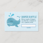 Nautical Whale Diaper Raffle Ticket (Junge) Begleitkarte (Vorderseite)