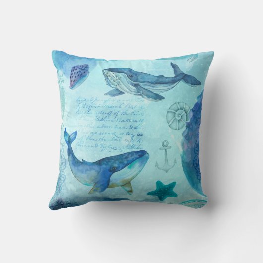 Nautical Whale Kissen (Rückseite)