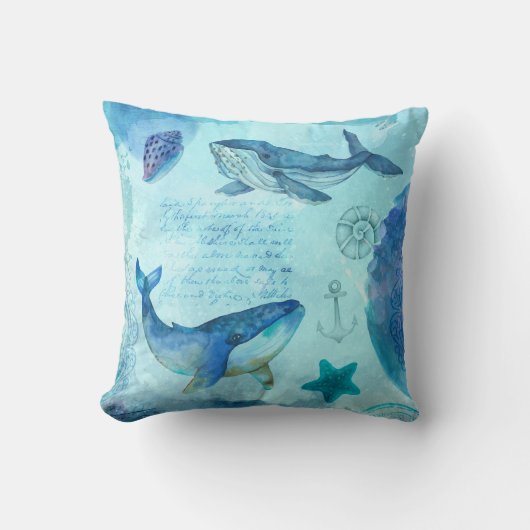 Nautical Whale Kissen (Vorderseite)