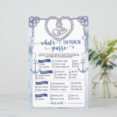 Nautical What in Your Purse Game Bridal Shower (Stehend Vorderseite)