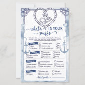 Nautical What in Your Purse Game Bridal Shower (Vorderseite)
