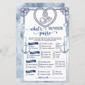 Nautical What in Your Purse Game Bridal Shower (Vorne/Hinten)