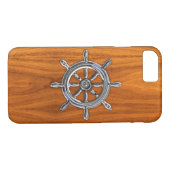 Nautical Wheel auf Teak Wood Style Case-Mate iPhone Hülle (Rückseite (Horizontal))