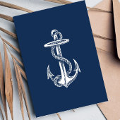 Nautical White Anchor auf Navy Baby Shower Einladung