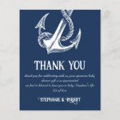 Nautical White Anchor Baby Dusche Vielen Dank (Vorderseite)