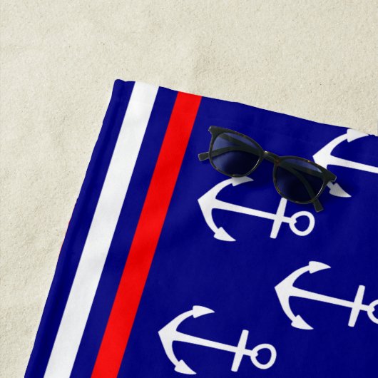 Nautical White Anchor Bride Strandtuch (Beispiel)