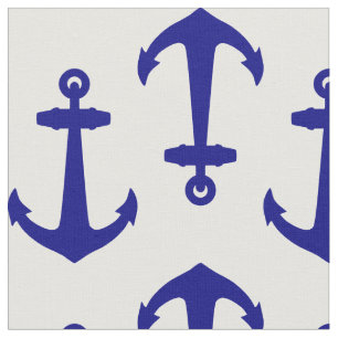 Nautical White Anchor Muster Stoff